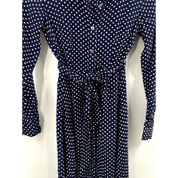 Boden Dark Blue Midi Dress with White Dots - Picture 3 of 8